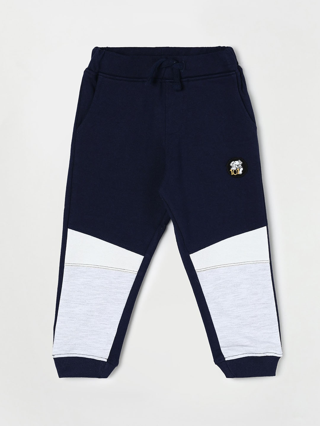 

Juniors by Lifestyle Boys Navy Blue Colourblocked Cotton Joggers