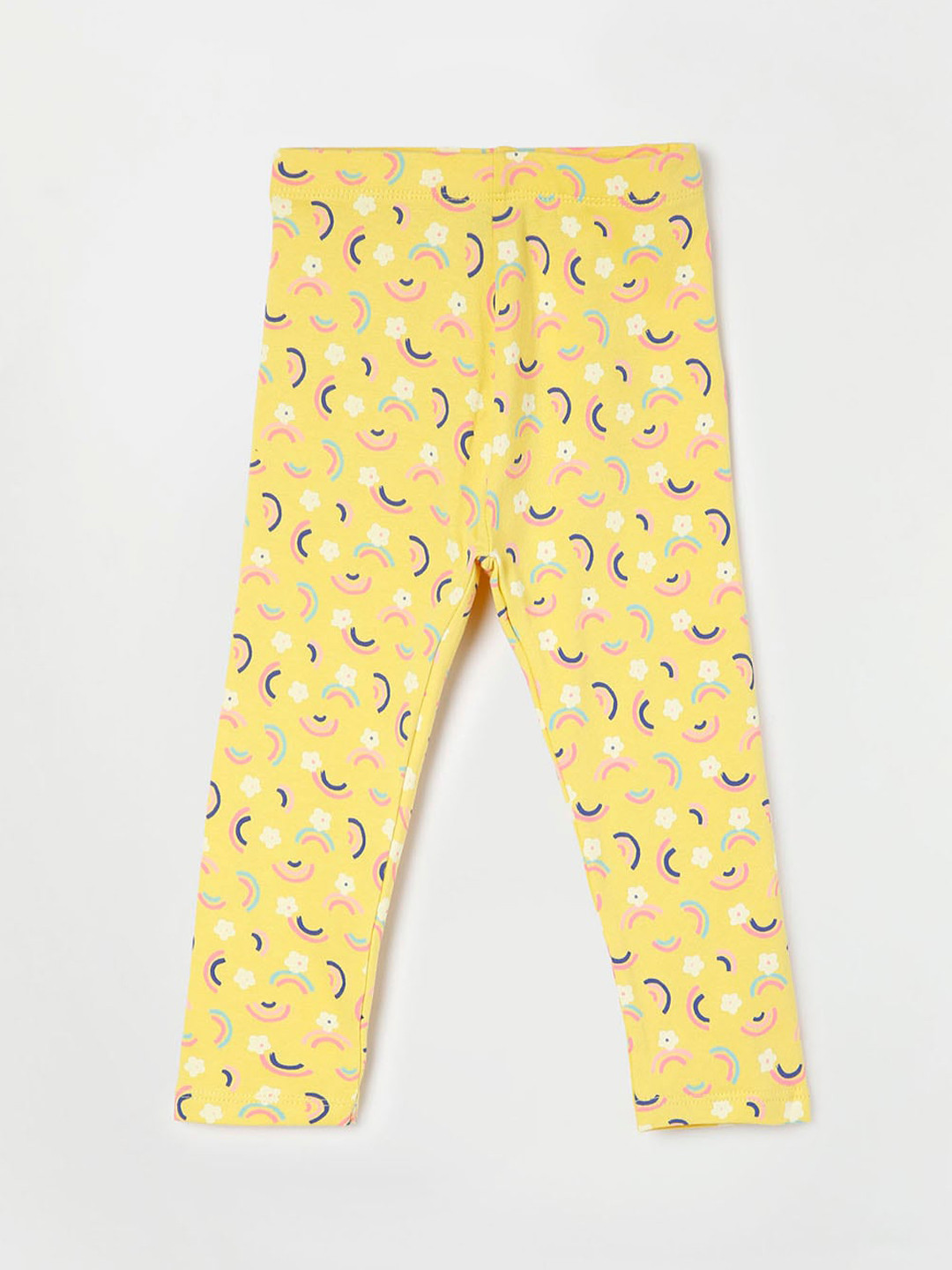 

Juniors by Lifestyle Girls Yellow & Pink Printed Ankle-Length Leggings