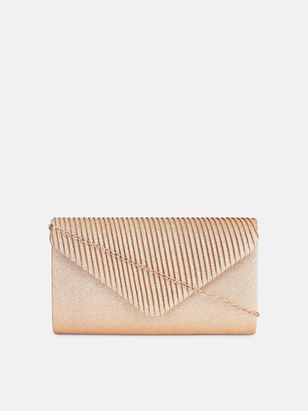 

Forever Glam by Pantaloons Rose Gold-Toned Textured Envelope Clutch