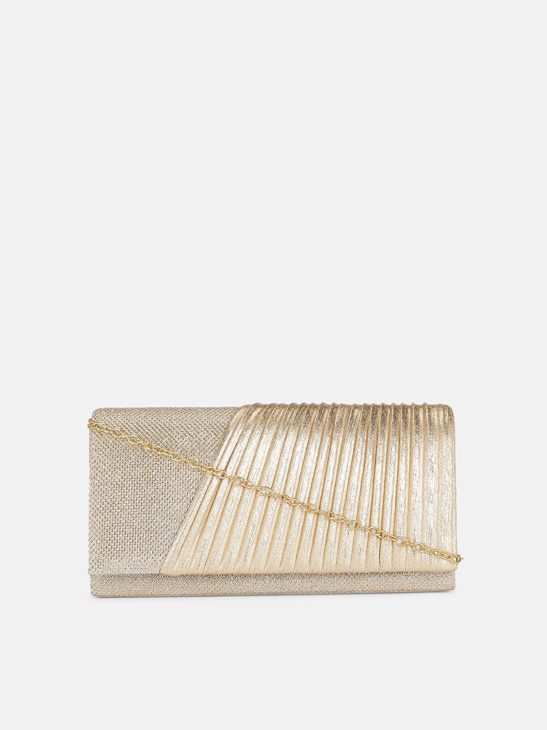 

Forever Glam by Pantaloons Gold-Toned & Beige Embellished Purse Clutch