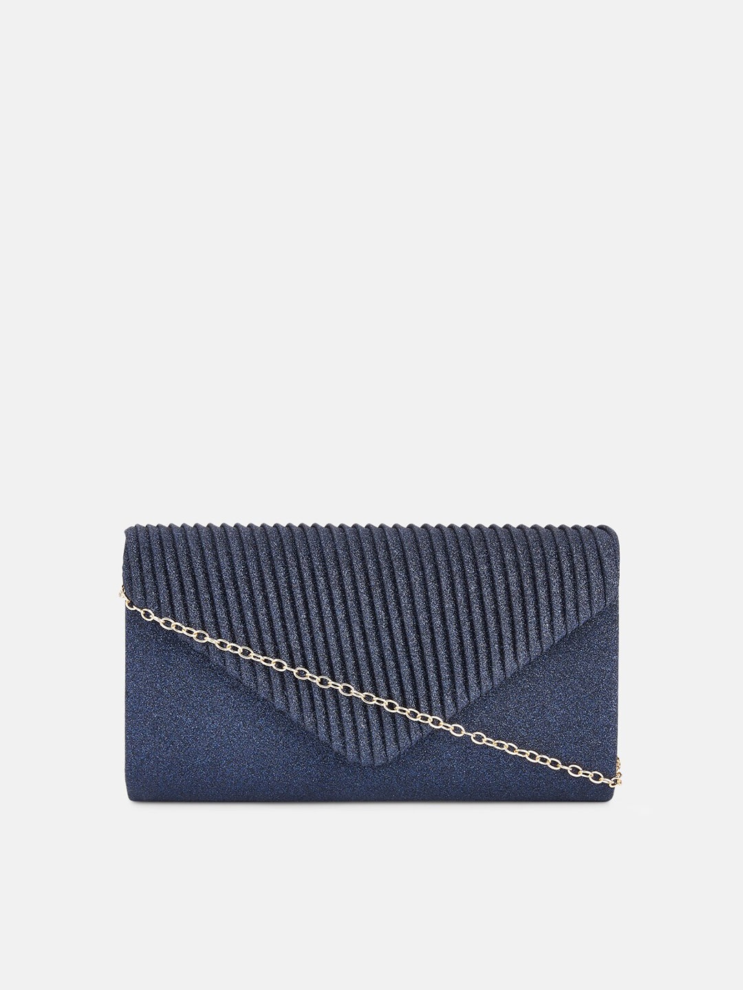 

Forever Glam by Pantaloons Navy Blue Embellished Envelope Clutch