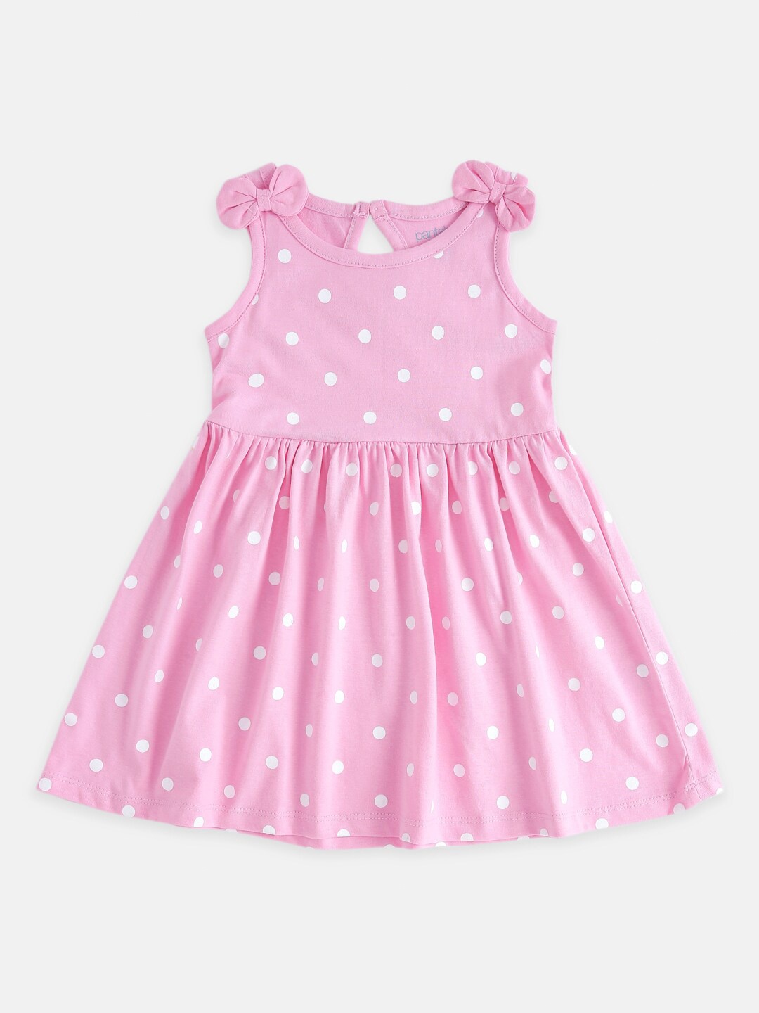 

Pantaloons Baby Pink & White A-Line Cotton Dress
