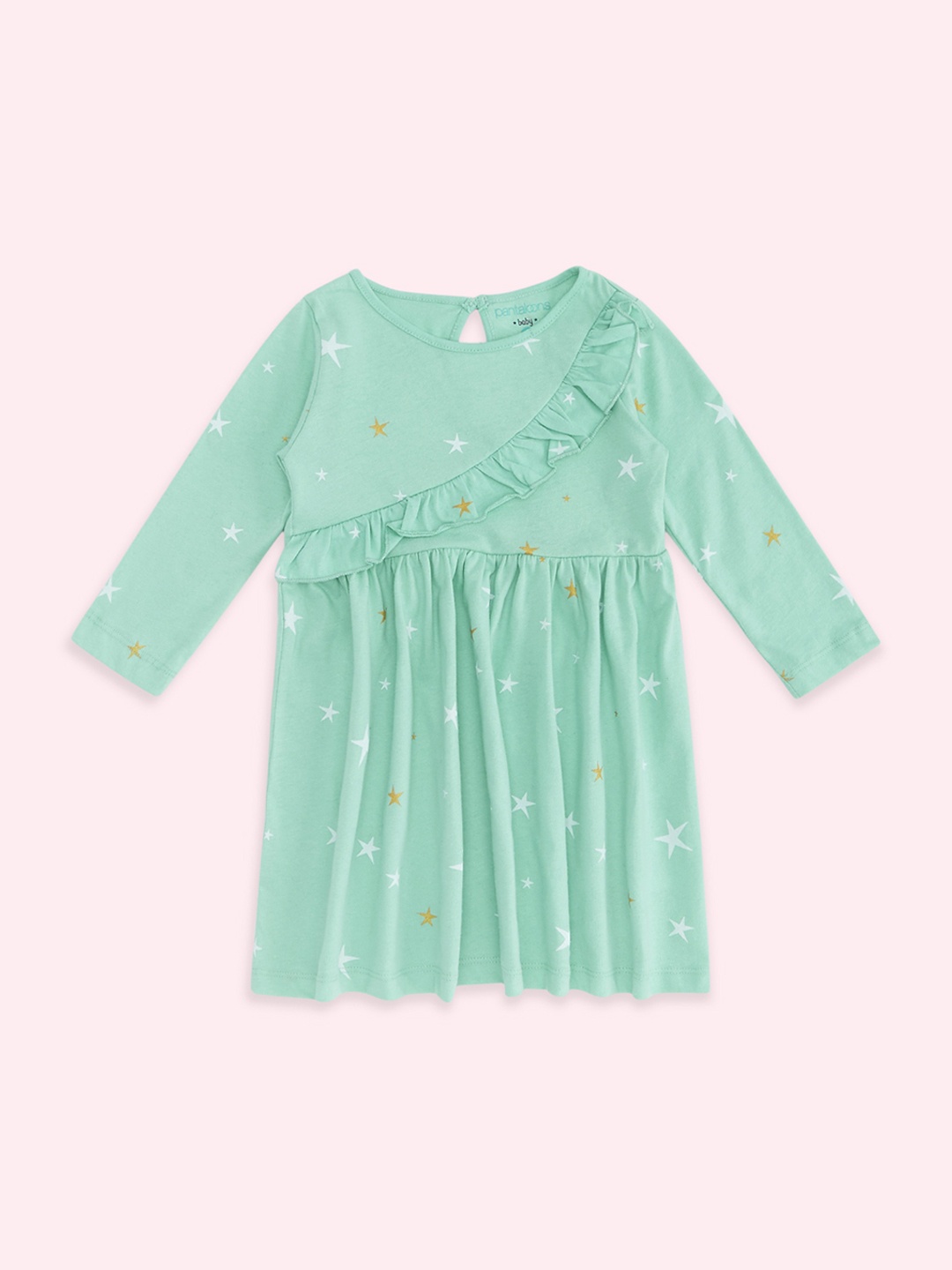 

Pantaloons Baby Girls Green Empire Cotton Dress