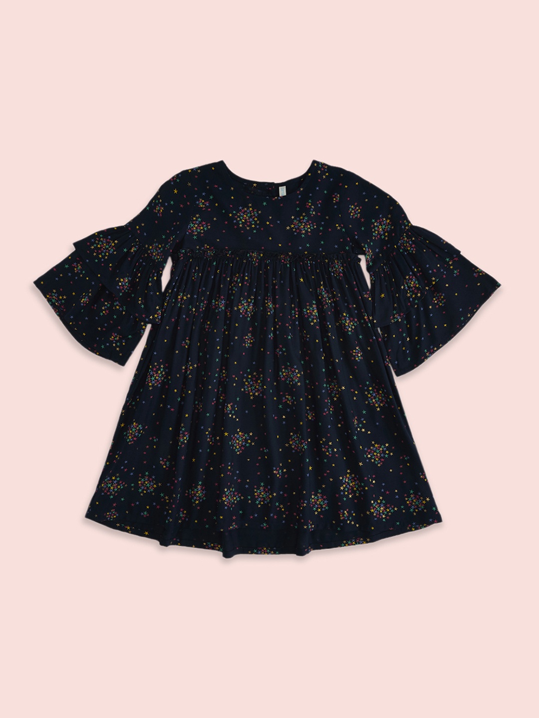 

Pantaloons Junior Navy Blue A-Line Cotton Dress