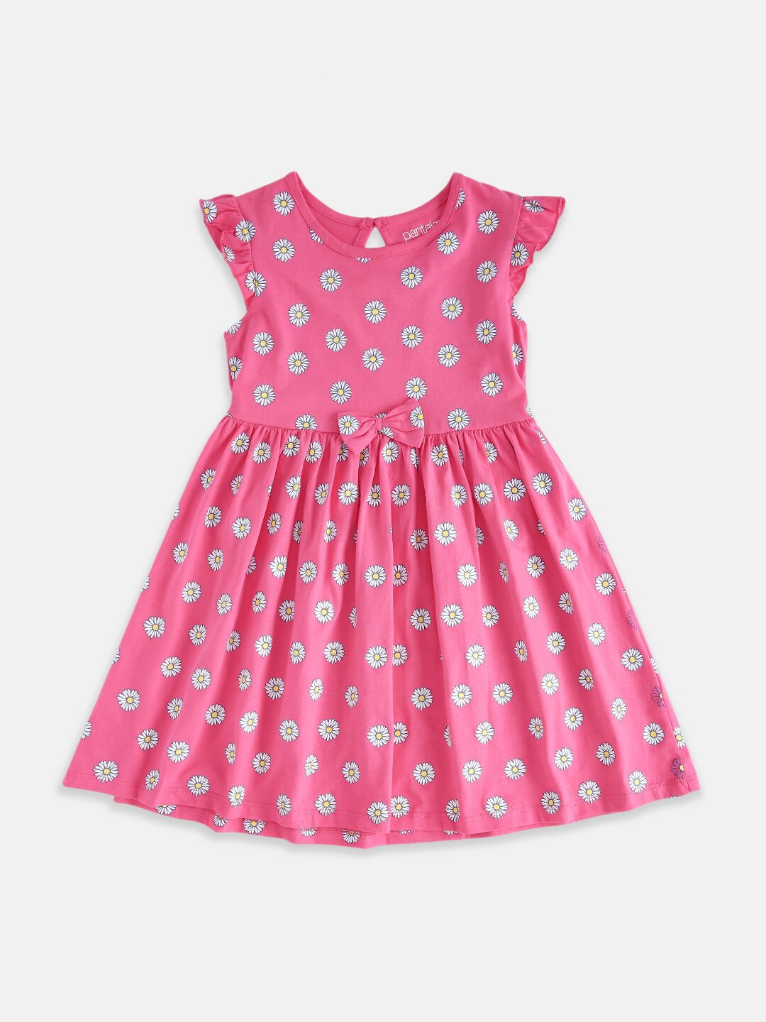 

Pantaloons Junior Girls Pink Floral Cotton Dress
