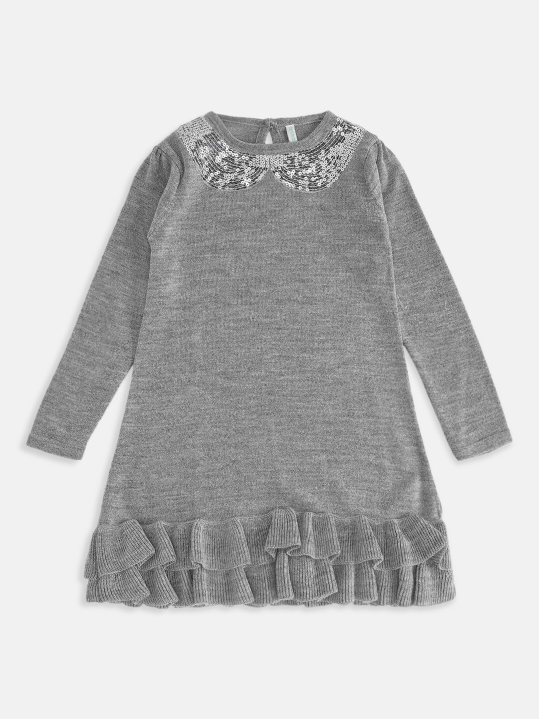 

Pantaloons Junior Girls Grey Cotton A-Line Dress
