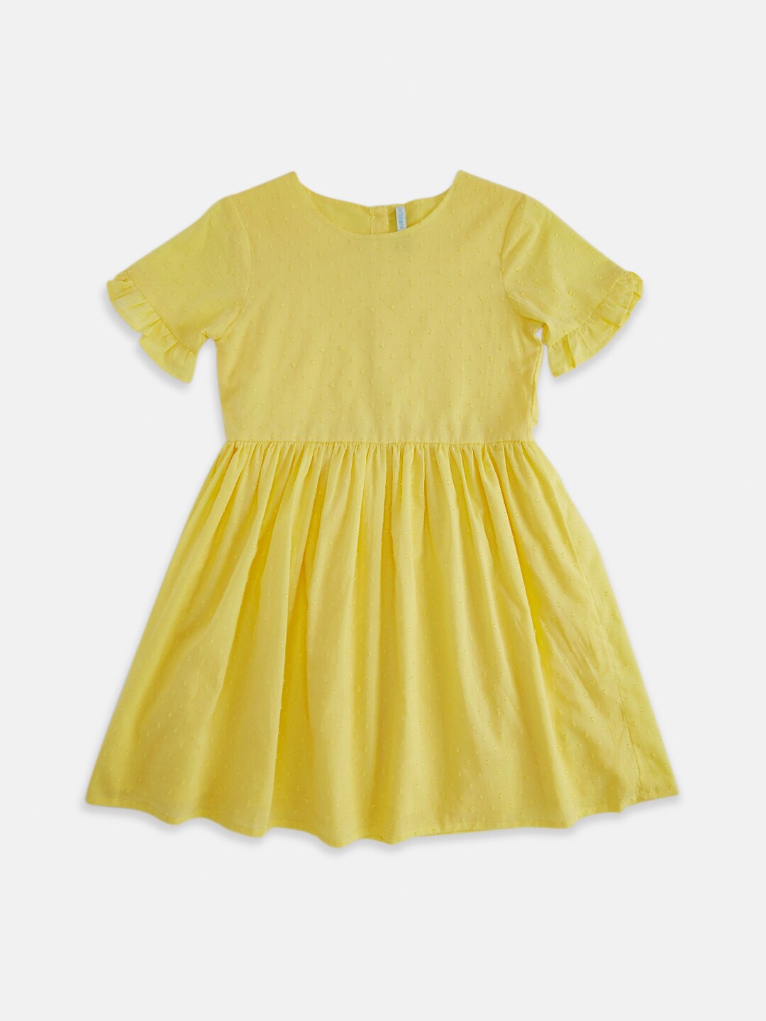 

Pantaloons Junior Girls Yellow Solid Cotton Dress