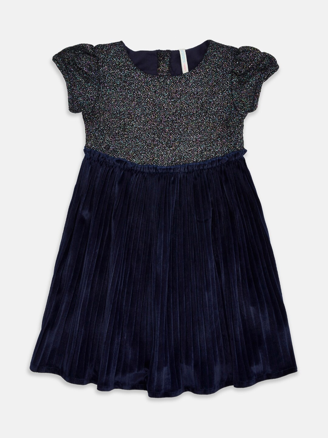 

Pantaloons Junior Girls Navy Blue Embellished Cotton Dress