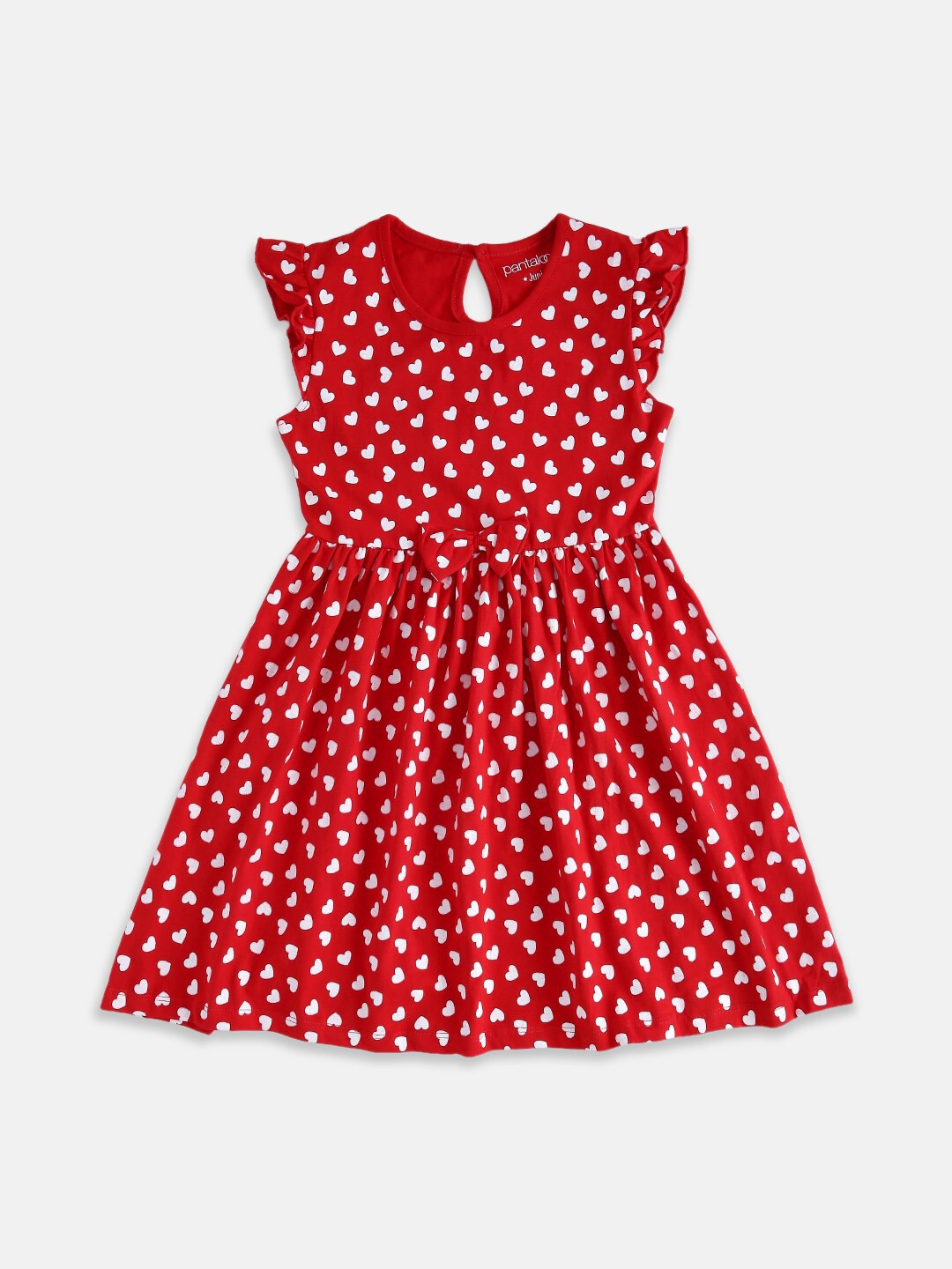 

Pantaloons Junior Girls Red Printed Cotton Dress