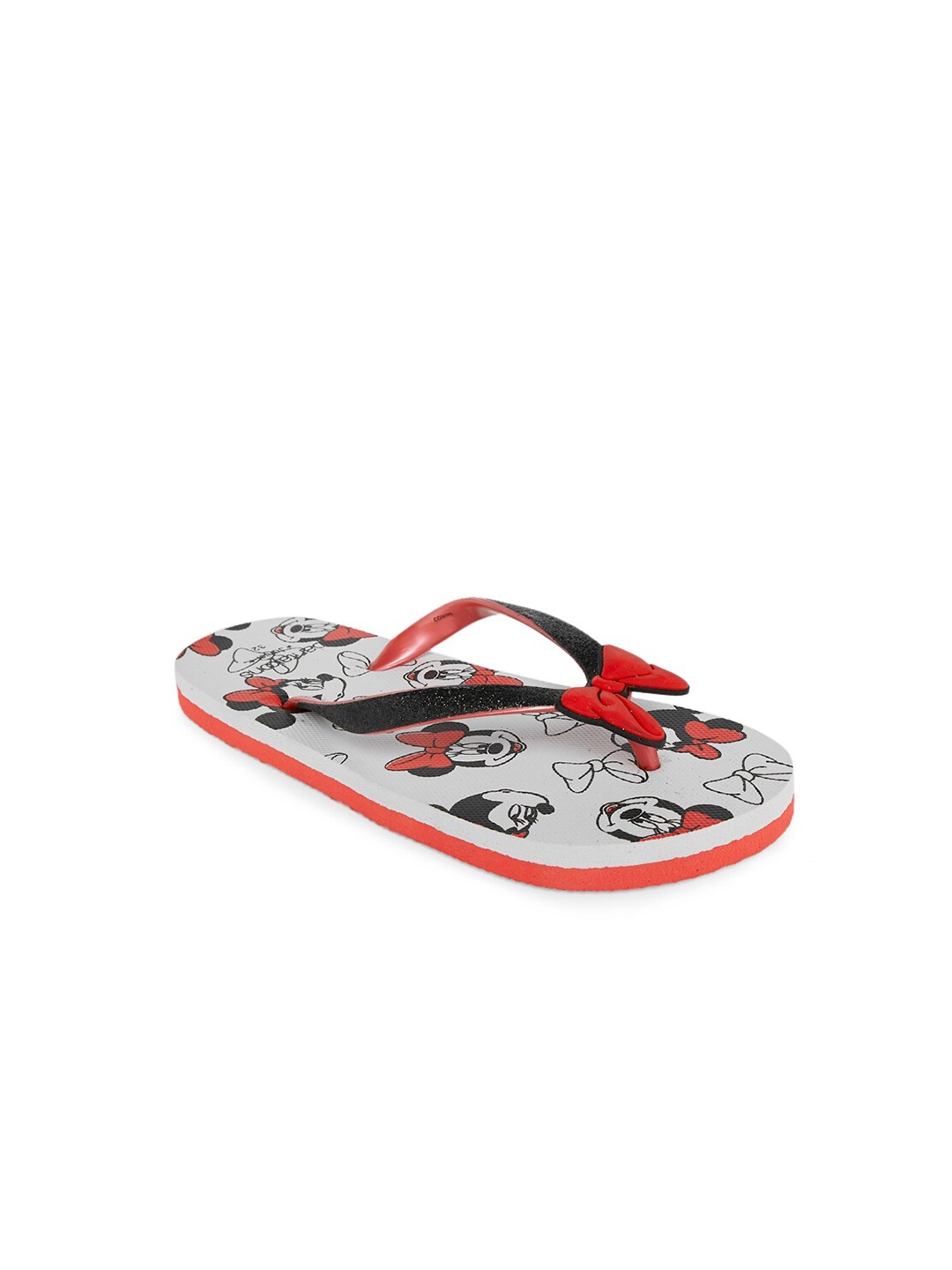 

Pantaloons Junior Girls White & Red Printed Thong Flip-Flops