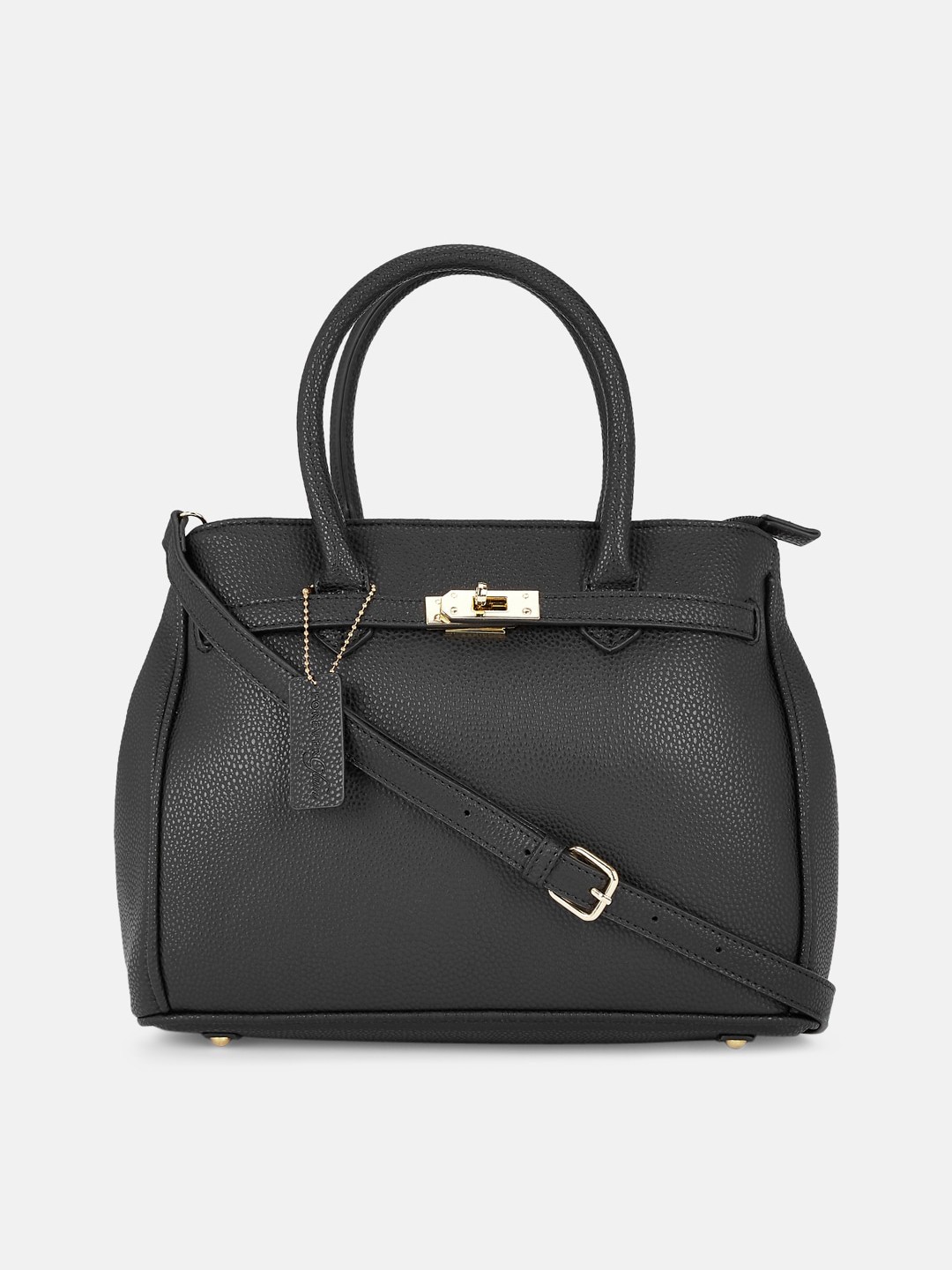 

Forever Glam by Pantaloons Women Black PU Structured Handheld Bag