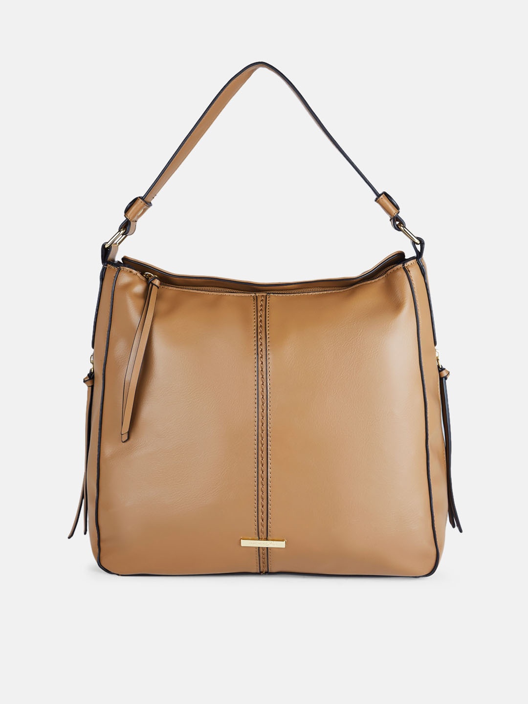 

Forever Glam by Pantaloons Women Tan Oversized Structured Hobo Bag