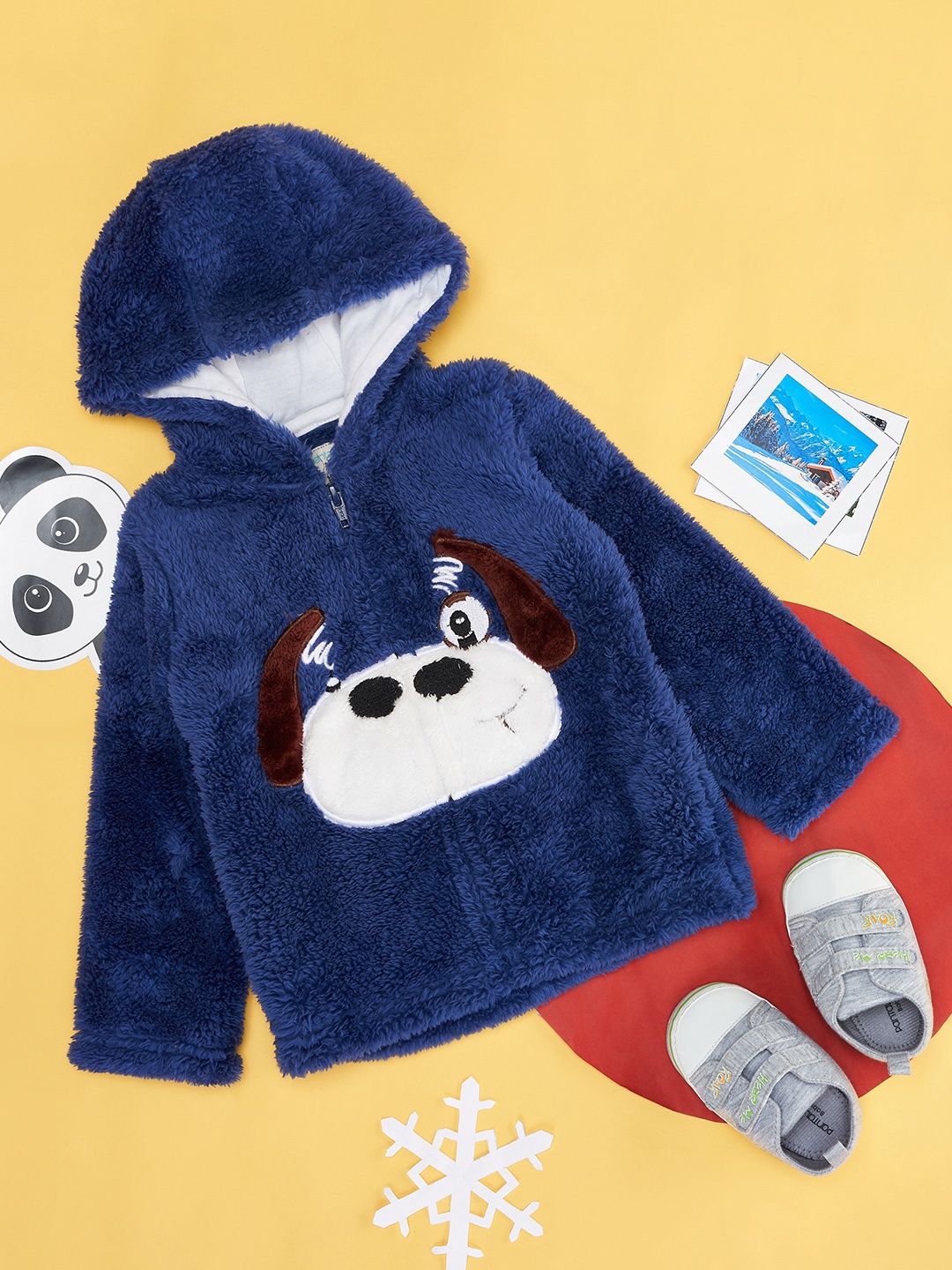 

Pantaloons Baby Boys Blue Cotton Bomber Jacket
