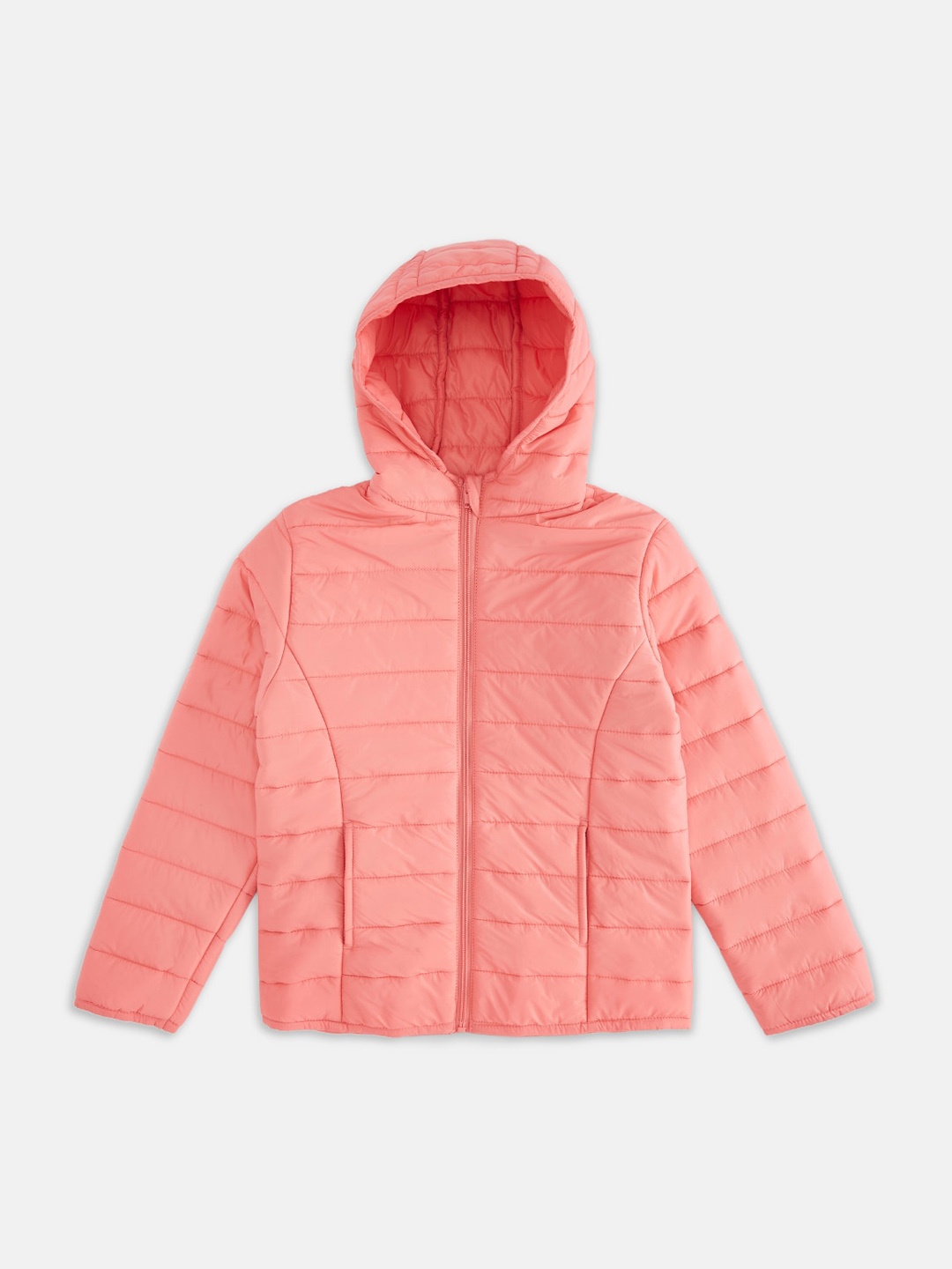 

Pantaloons Junior Girls Orange Solid Padded Jacket