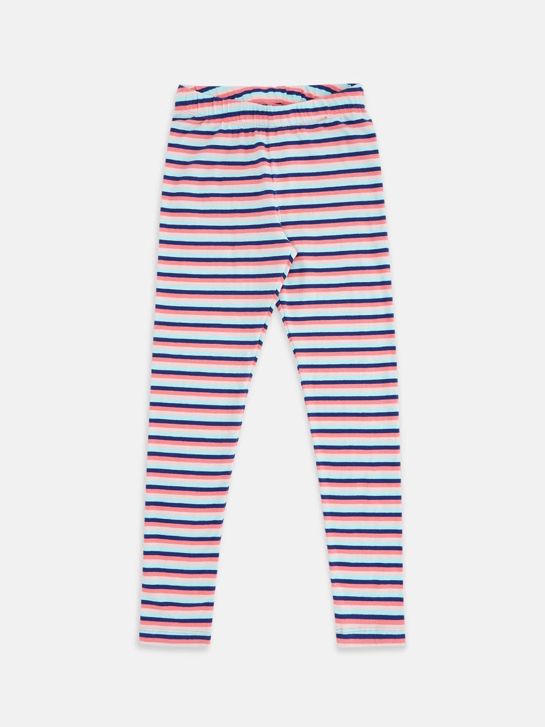 

Pantaloons Junior Girls Pink & Blue Striped Ankle Length Leggings