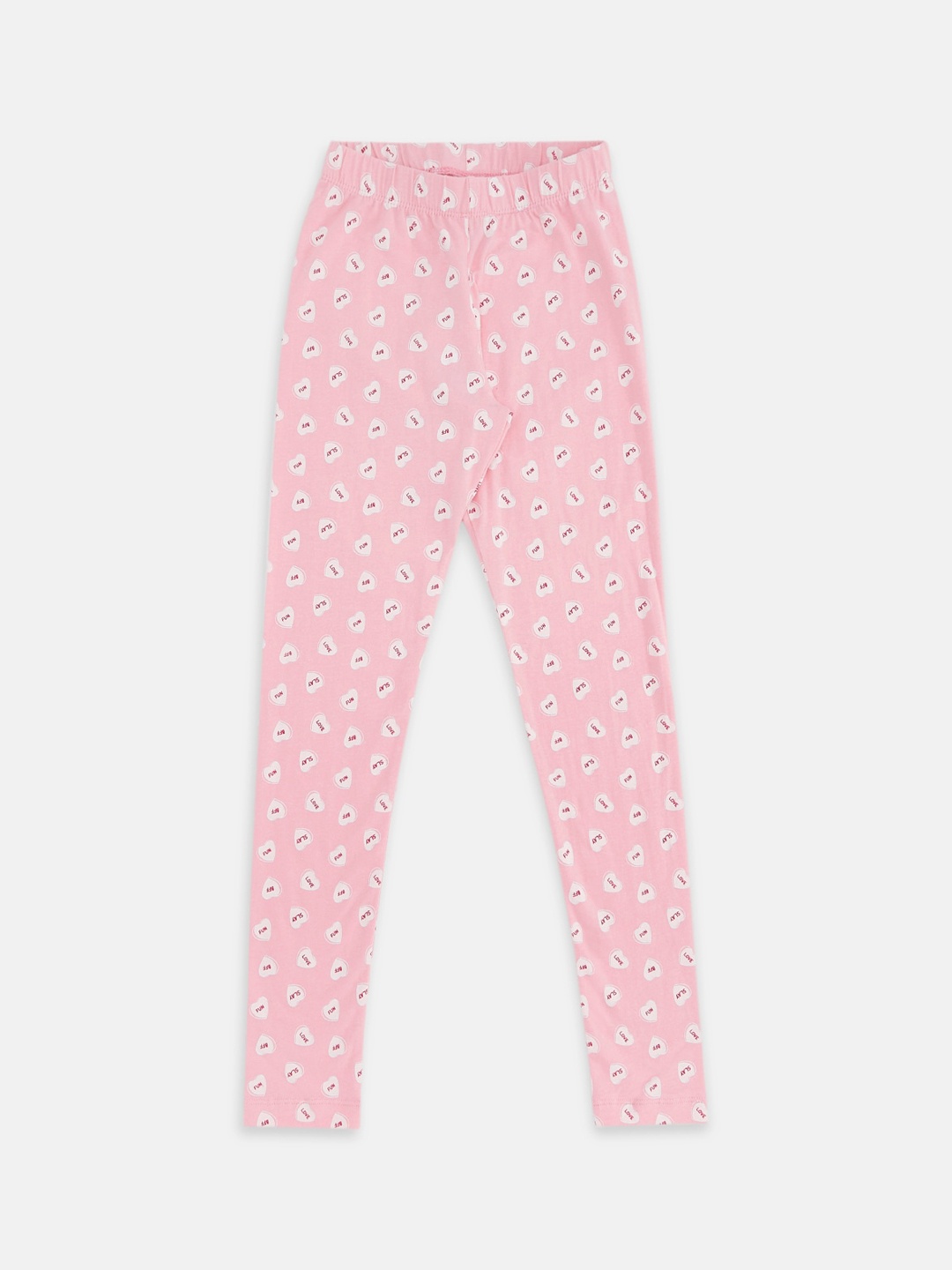 

Pantaloons Junior Girls Pink & White Printed Leggings