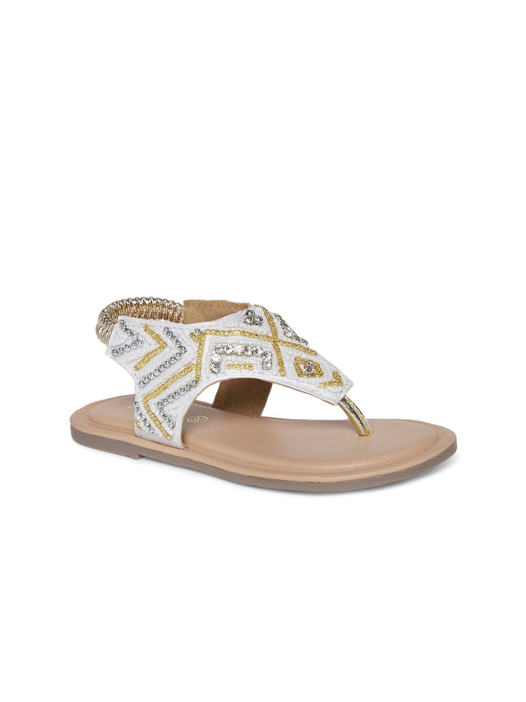 

Pantaloons Junior Girls White Embellished Open Toe Flats