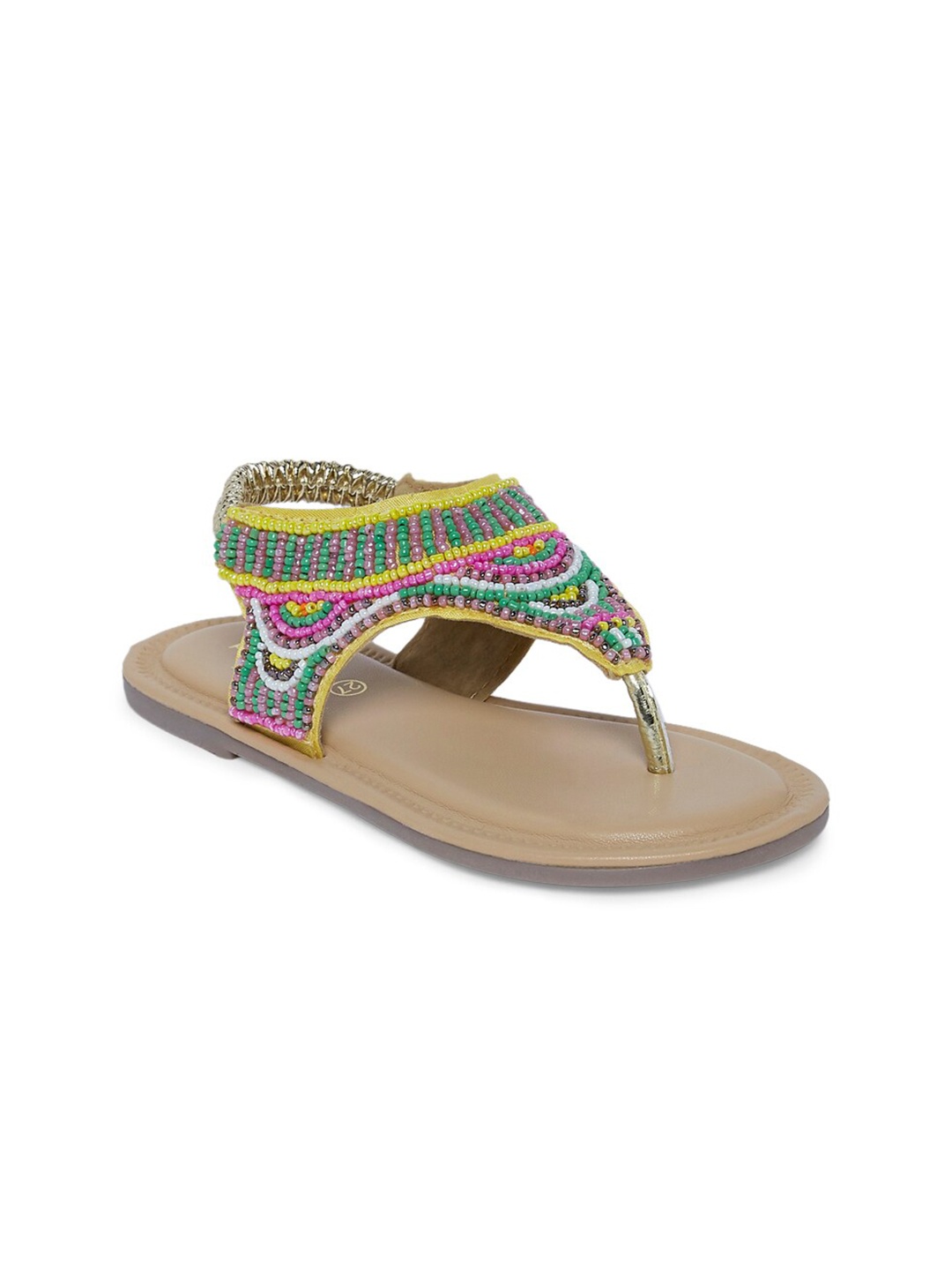 

Pantaloons Junior Girls Pink Embellished Ethnic Open Toe Flats