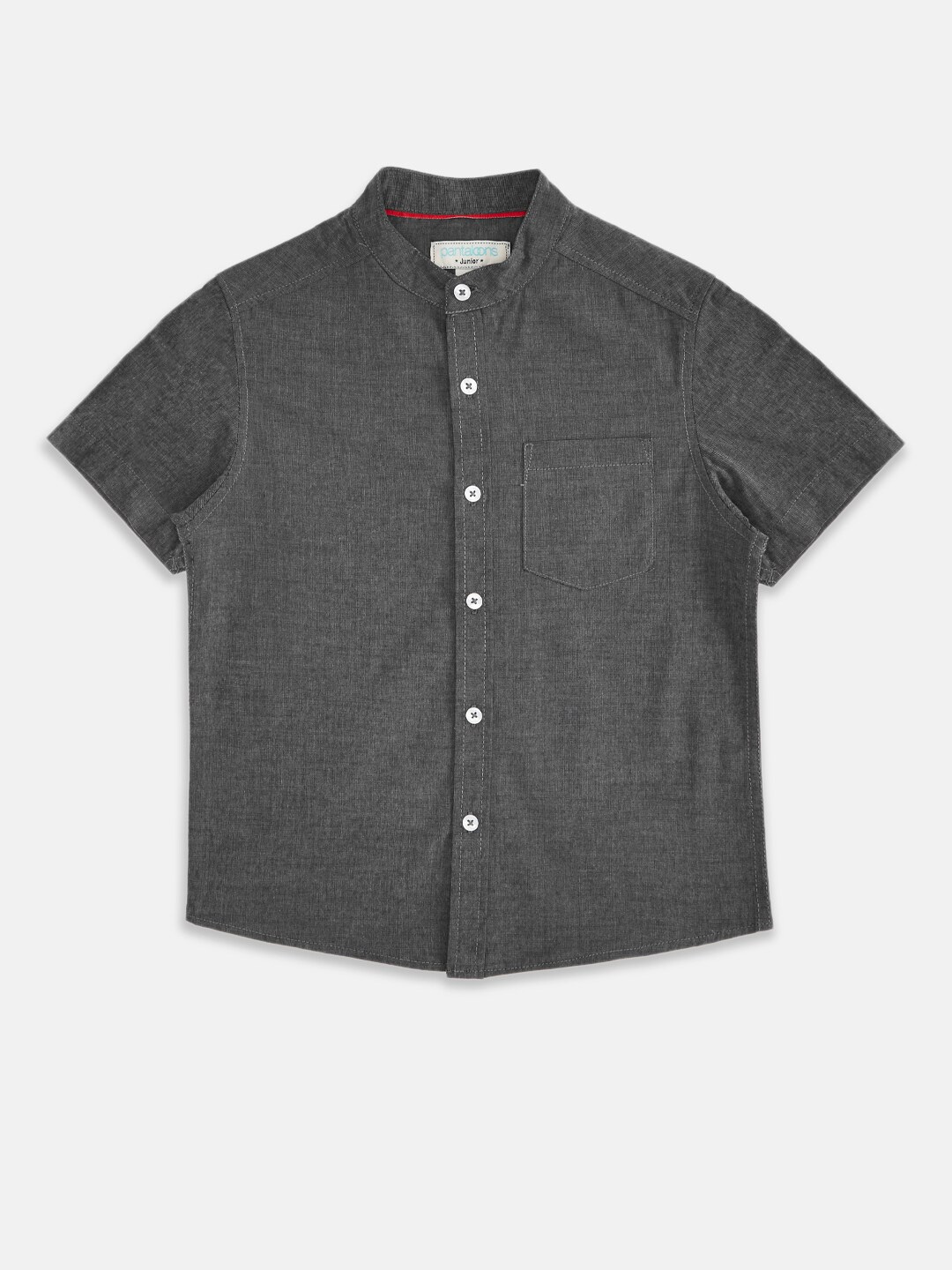 

Pantaloons Junior Boys Black Solid Casual Cotton Shirt