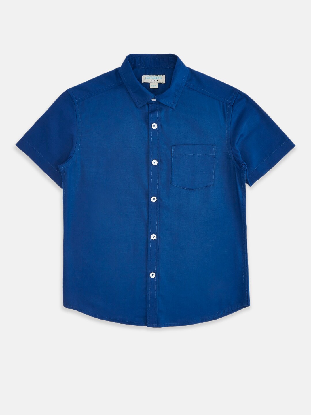 

Pantaloons Junior Boys Navy Blue Solid Casual Cotton Shirt