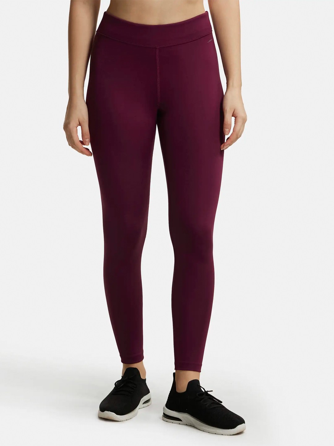 

Jockey Women Plus Size Burgundy Solid Ankle Length Tights