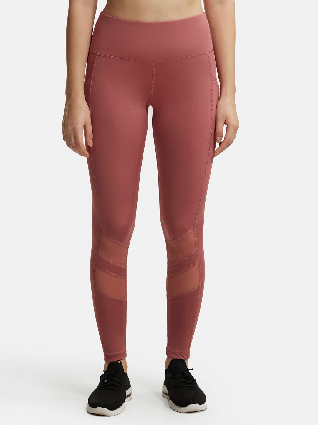 

Jockey Microfiber Stretch Performance Leggings with Breathable Mesh-MW38, Pink