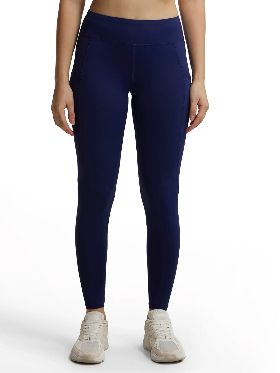 

Jockey Tactel Microfiber Performance Leggings with Broadwaistband & Side Pockets -MW12, Navy blue