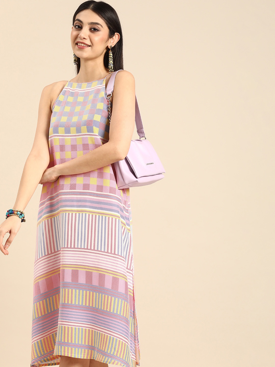 

Anouk Geometric Printed A-Line Dress, Multi