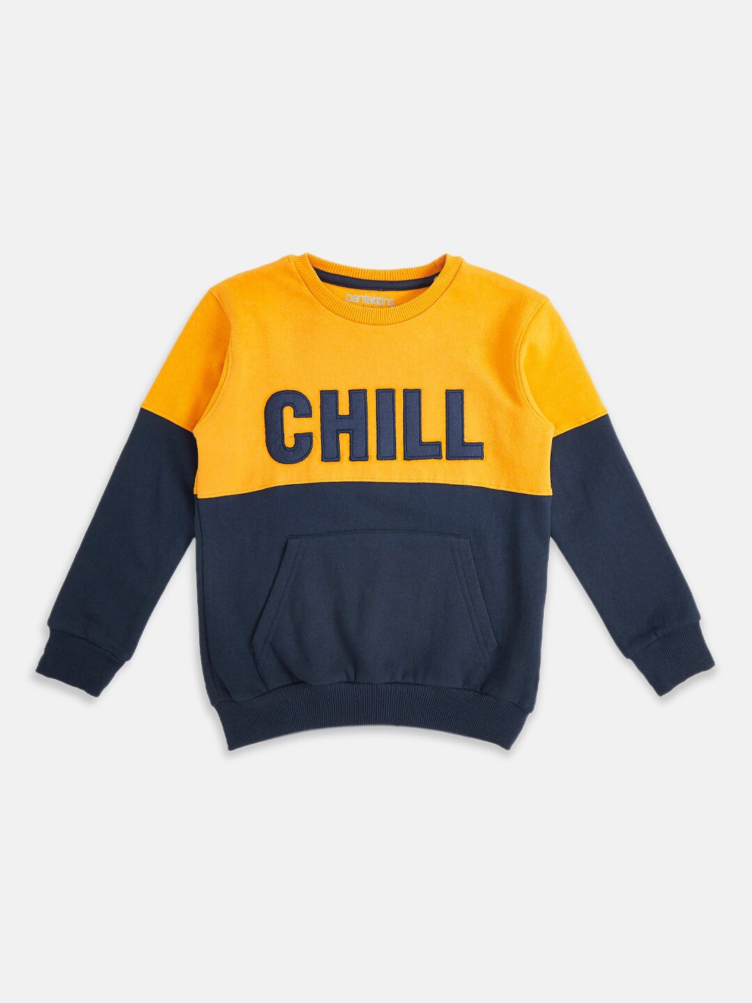 

Pantaloons Junior Boys Yellow Colourblocked Sweatshirt