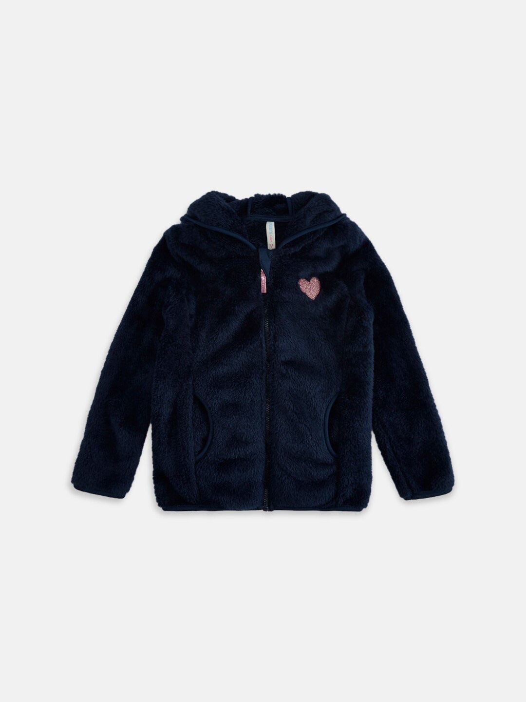 

Pantaloons Junior Girls Navy Blue Solid Cotton Sweatshirt