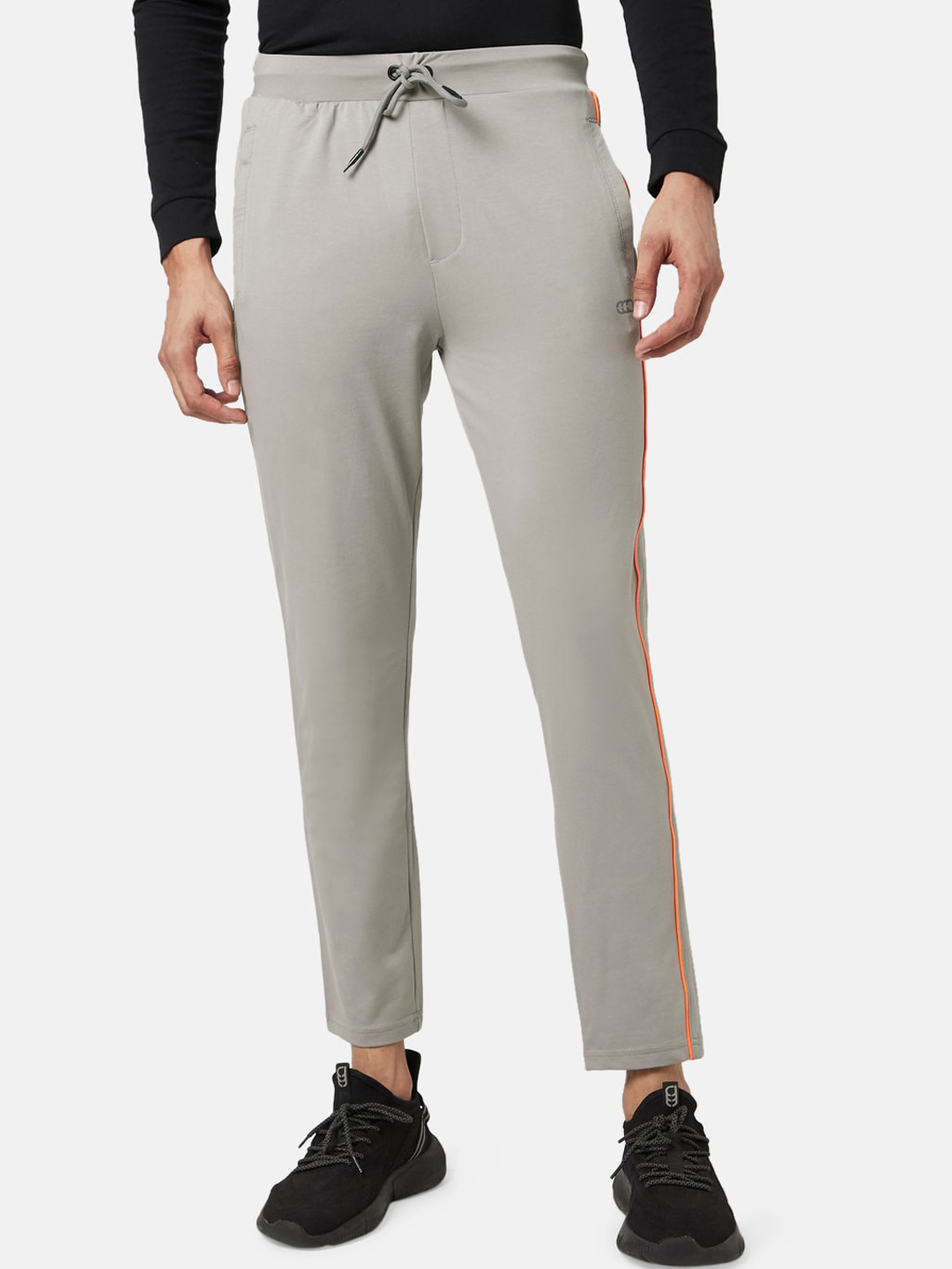 

Ajile by Pantaloons Men Grey Solid Cotton Slim-Fit Track Pant