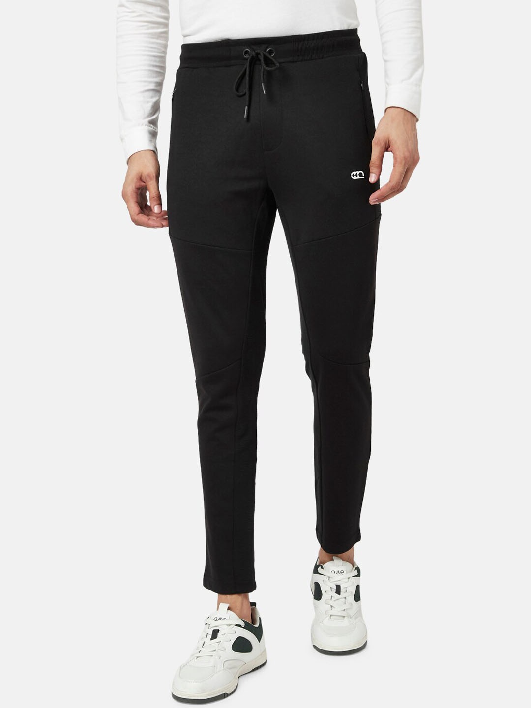 

Ajile by Pantaloons Men Black Solid Cotton Slim-Fit Track Pant