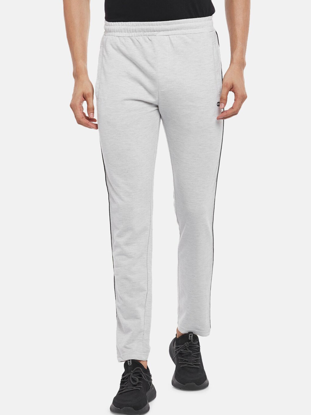

Ajile by Pantaloons Men Grey Melange Solid Cotton Slim-Fit Track Pant