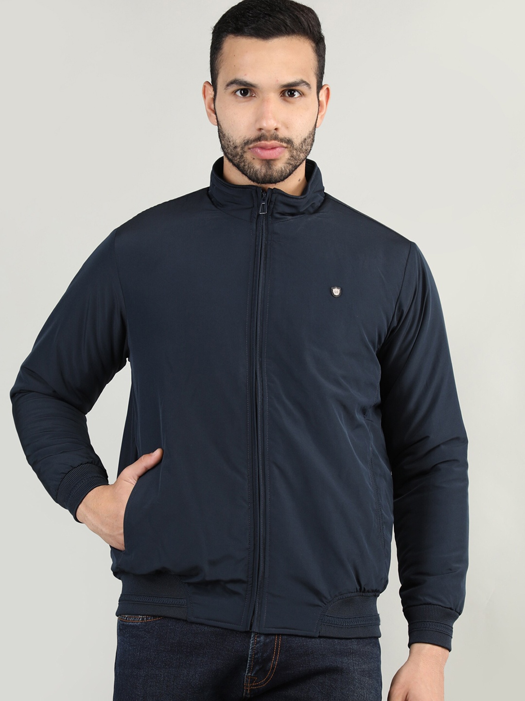 

PROTEX Men Navy Blue Bomber Jacket
