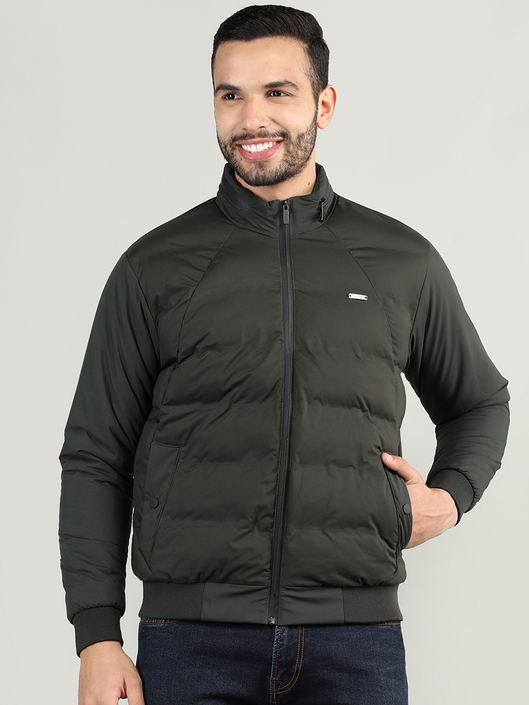 

PROTEX Men Olive Green Puffer Jacket