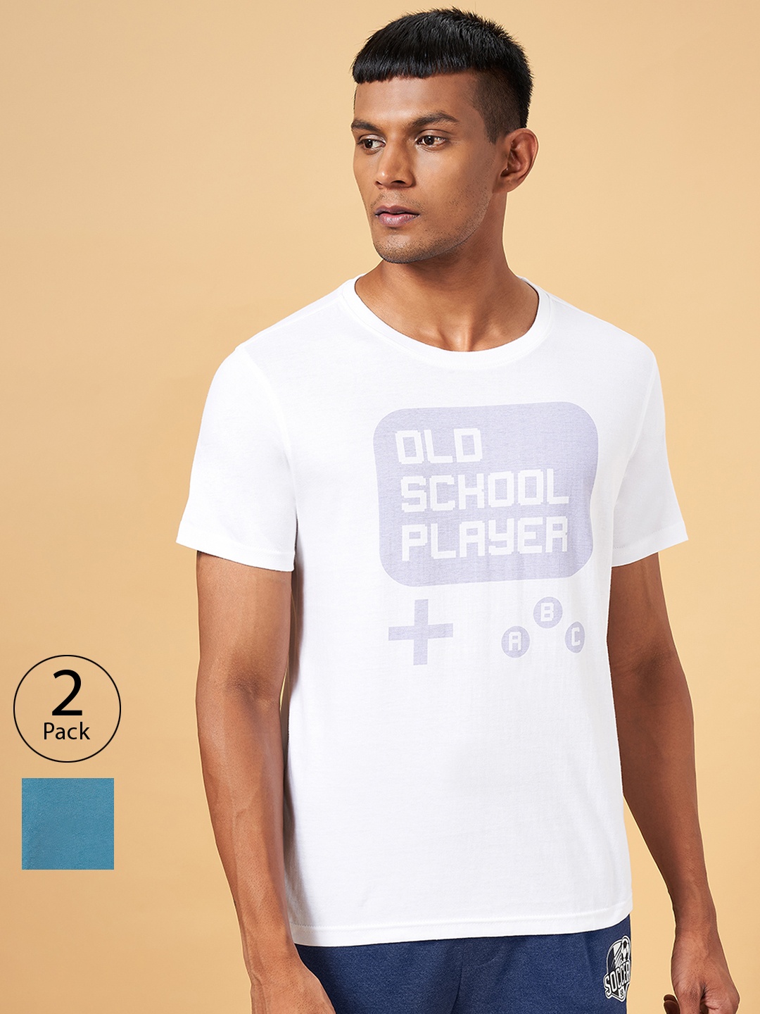 

Ajile by Pantaloons Pack Of 2 Cotton T-shirt, Teal