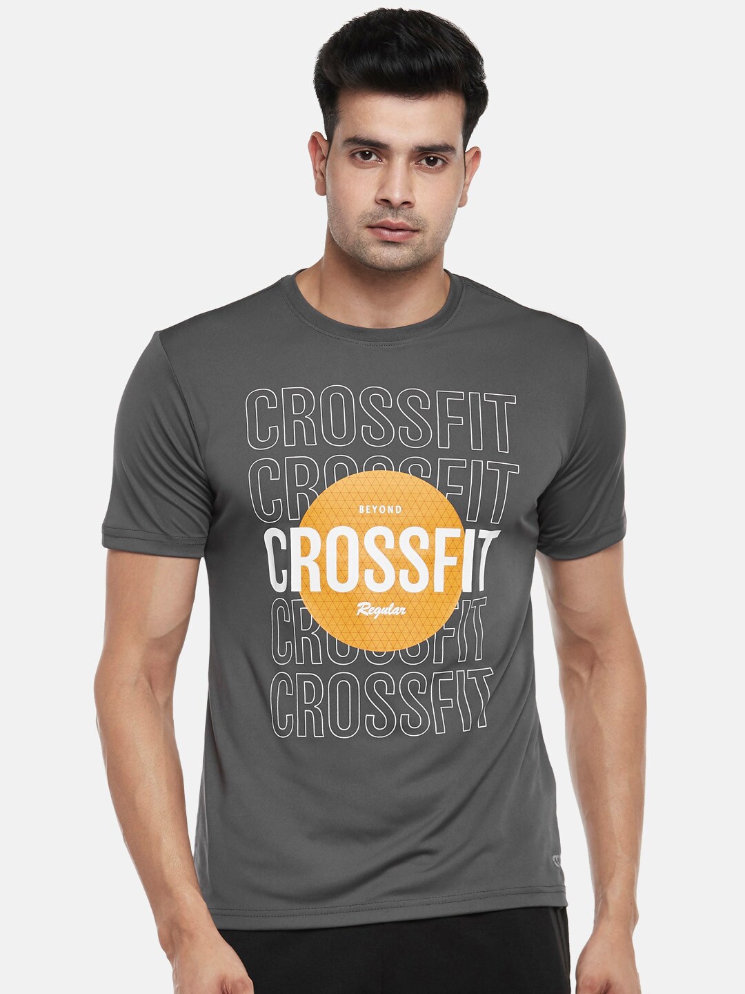 

Ajile by Pantaloons Typography Printed Slim Fit T-shirt, Grey
