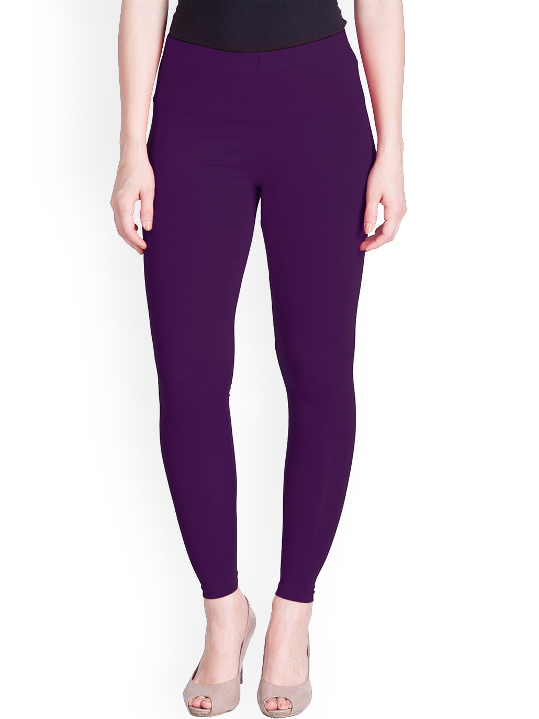 

LYRA Women Purple Solid Cotton Ankle-Length Leggings