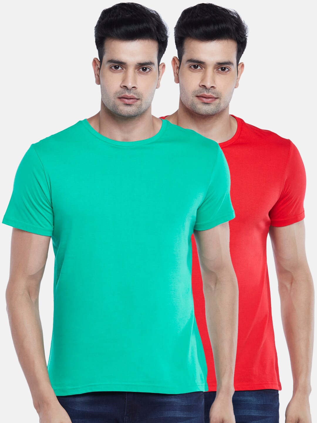 

BYFORD by Pantaloons Pack of 2 Solid Cotton T-shirt, Red