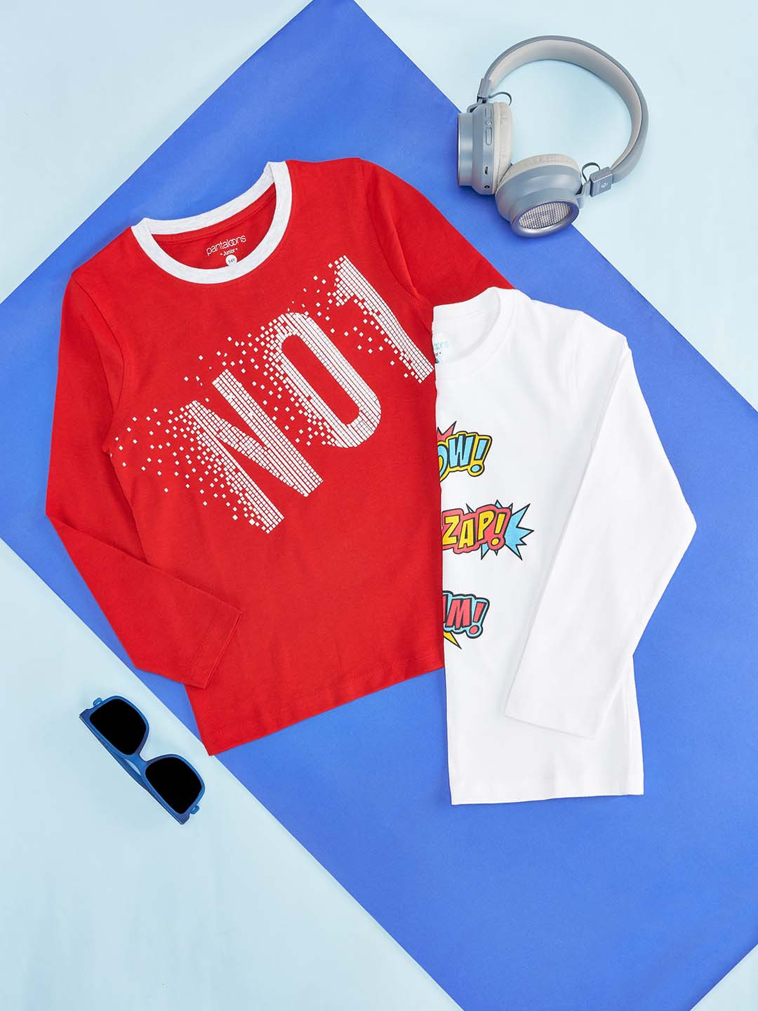 

Pantaloons Junior Boys Pack Of 2 Red & White Typography Printed Cotton T-shirt