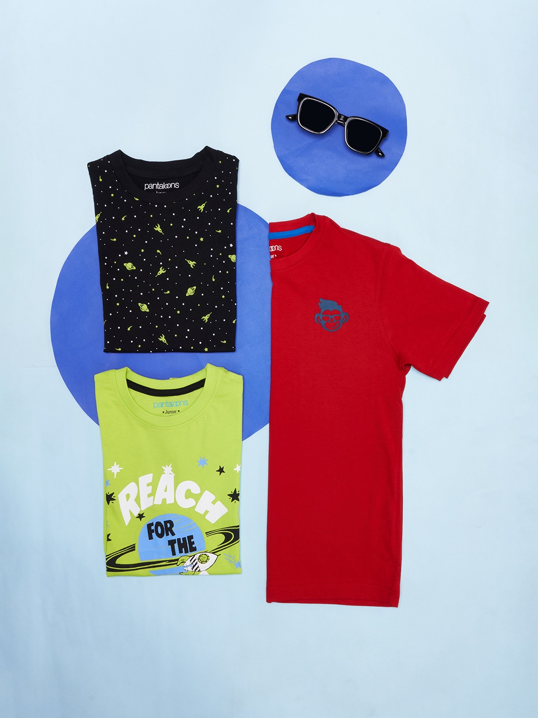 

Pantaloons Junior Boys Pack Of 3 Printed Cotton T-shirt, Red