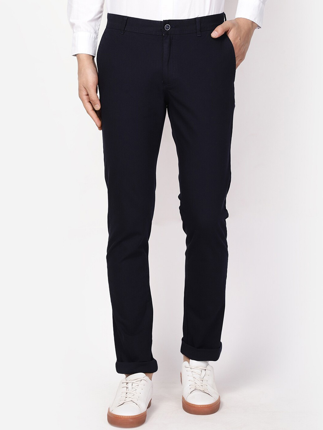 

Blackberrys Men Navy Blue Slim Fit Trousers