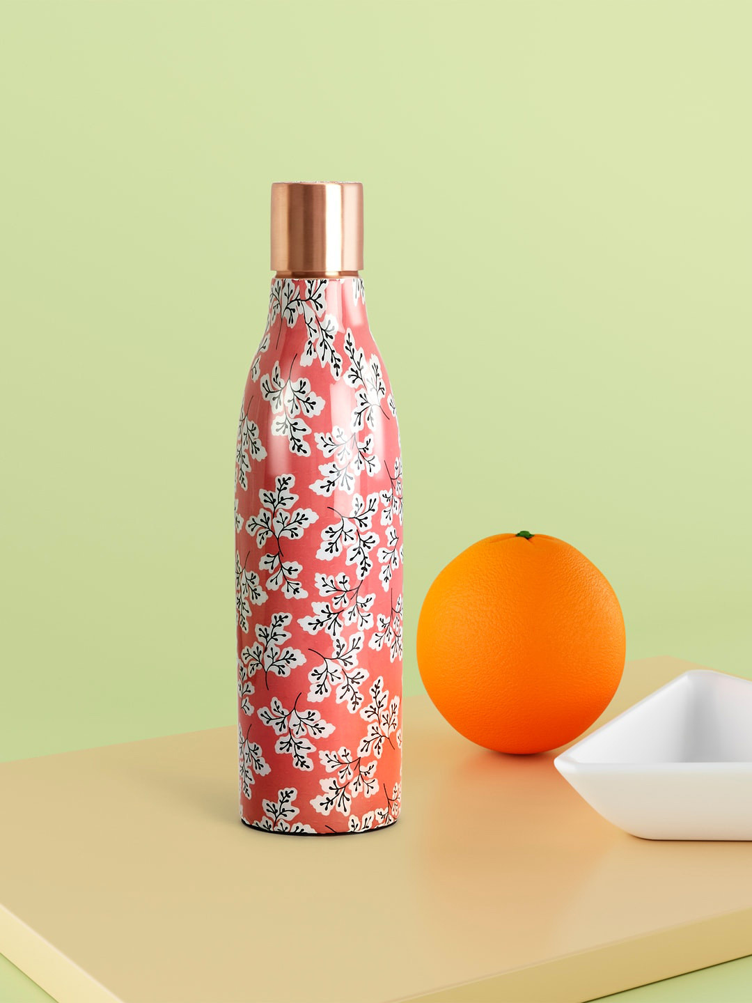 

Living scapes by Pantaloons Peach-Colored Printed Copper Water Bottle 750 ml