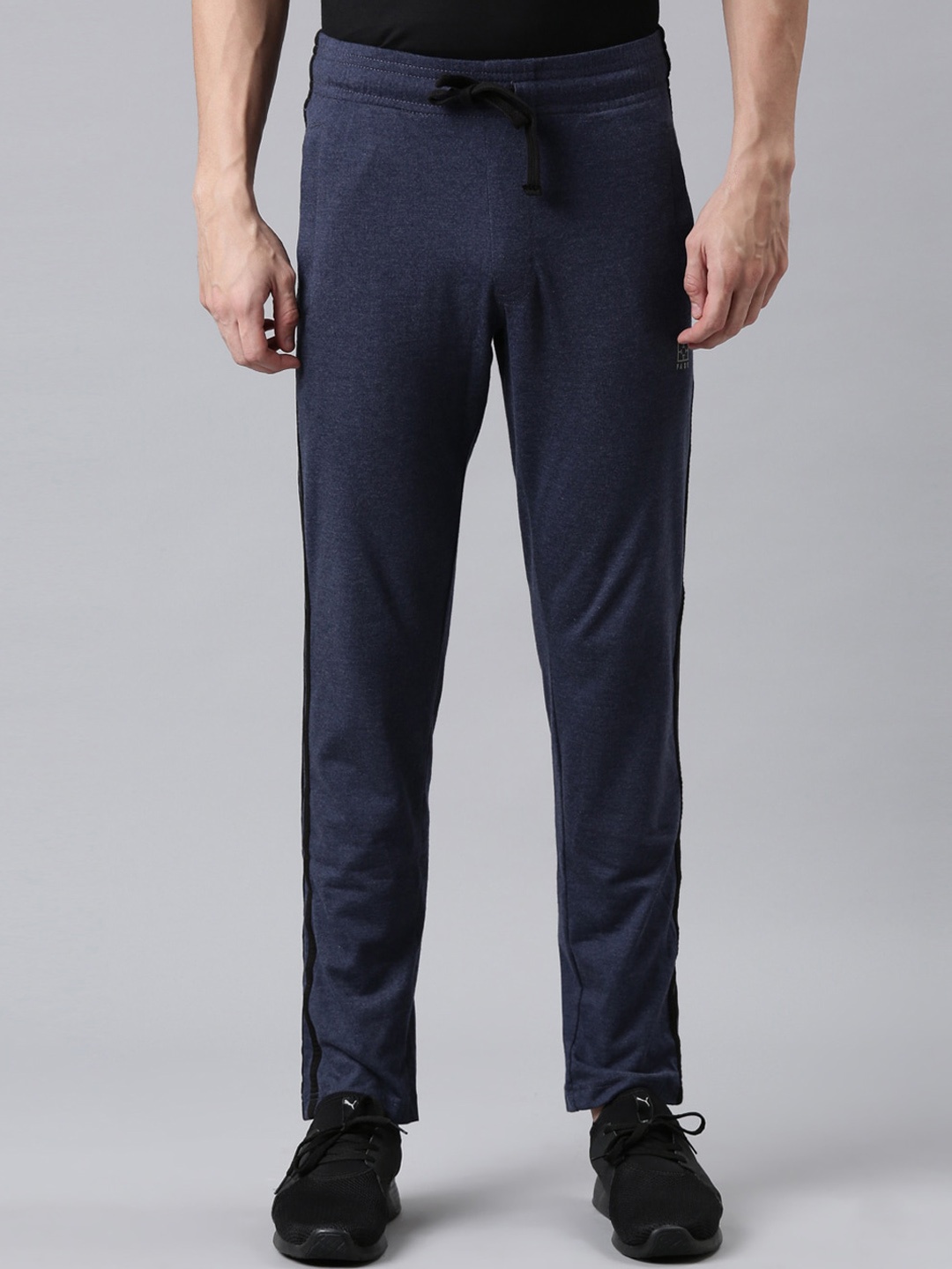 

FASO Men Blue Solid Pure Organic Cotton Track Pants