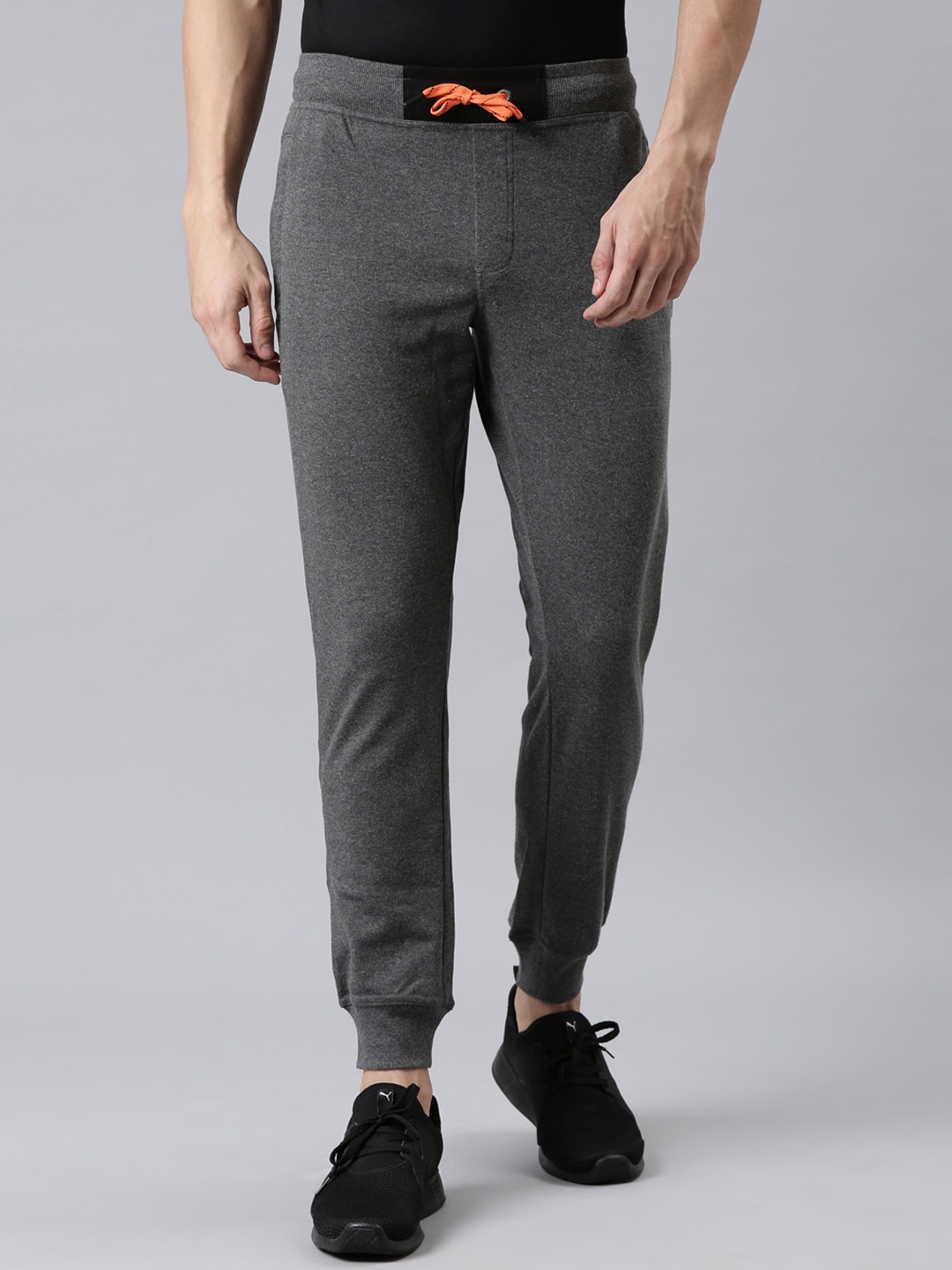 

FASO Men Charcoal Grey Solid Organic Cotton Joggers