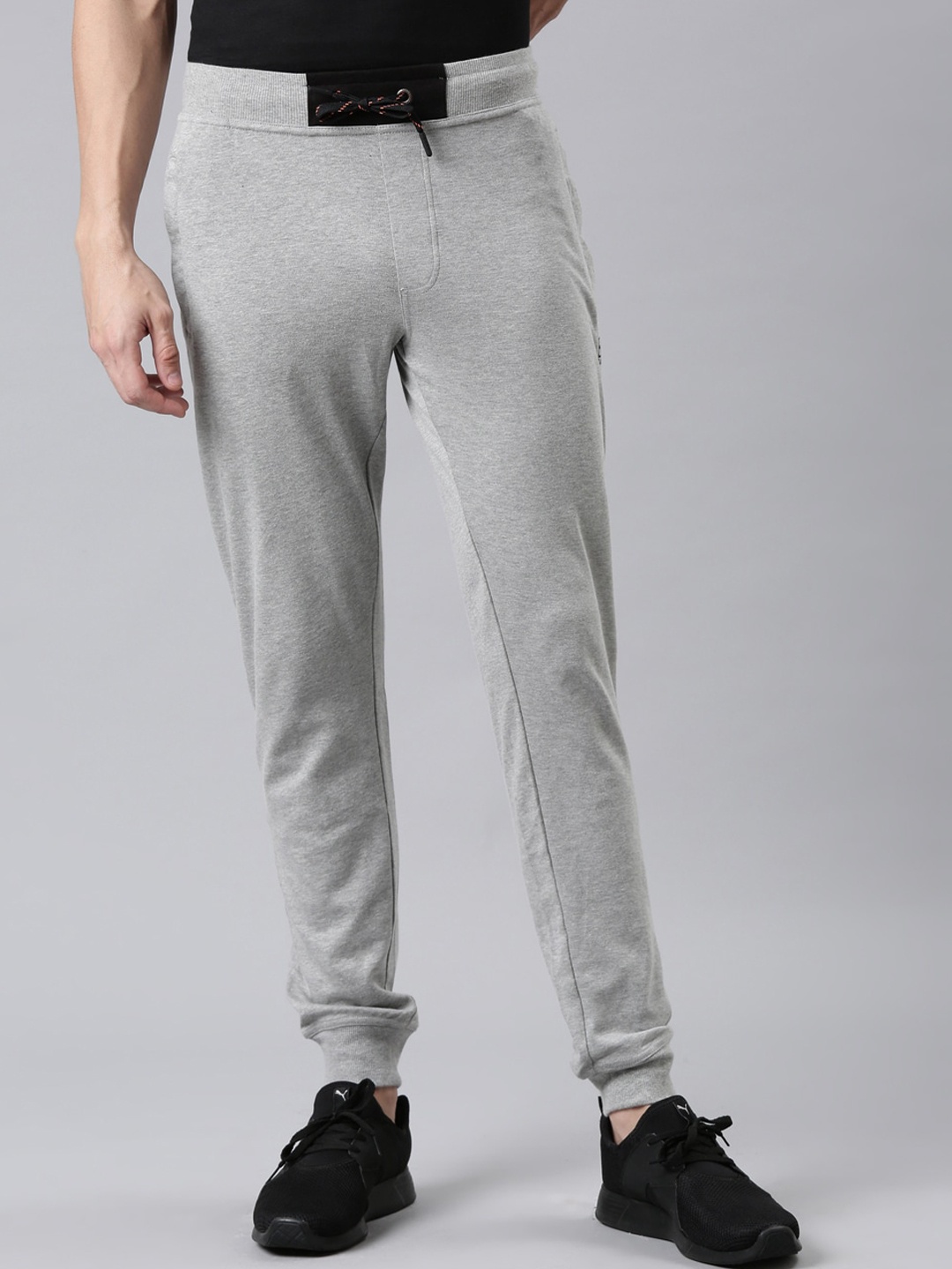 

FASO Men Grey Melange Solid Organic Cotton Joggers