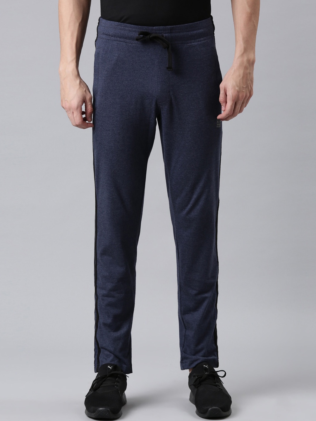 

FASO Men Navy Blue Solid Pure Organic Cotton Track Pants