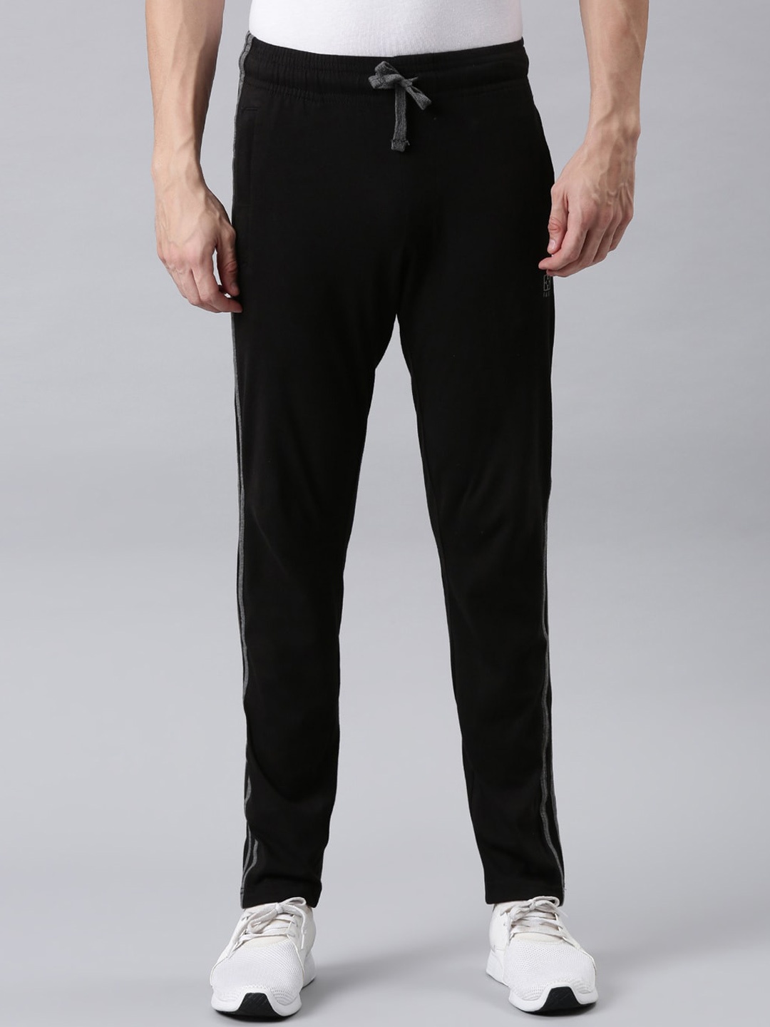 

FASO Men Black Solid Organic Cotton Track Pants