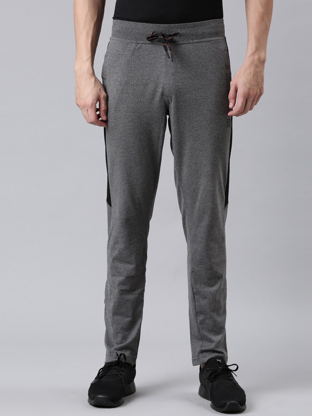 

FASO Men Charcoal Grey Solid Organic Cotton Track Pants