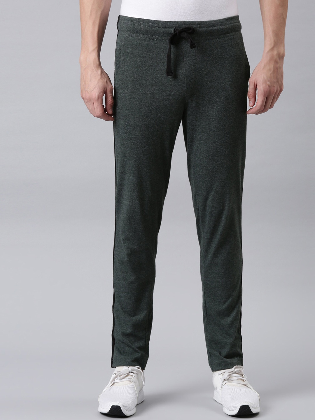 

FASO Men Olive Green Solid Organic Cotton Track Pants